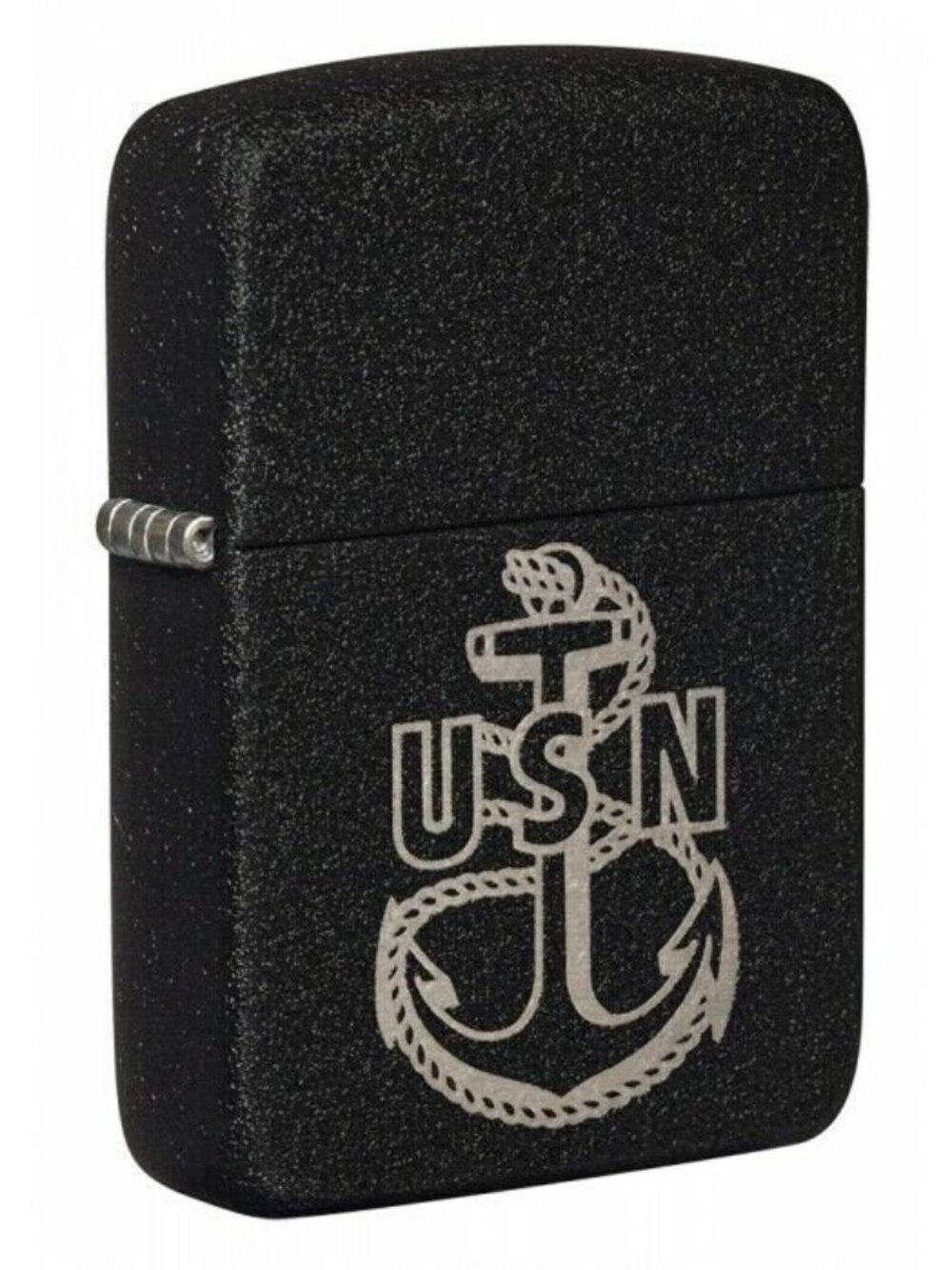 Navy Black Crackle Zippo Lighter
